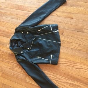 Black Leather Jacket from Forever 21